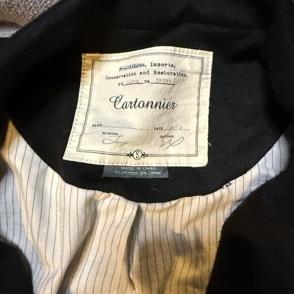 Cartonnier blazer, size small black, pin stripe lining - Picture 3 of 7